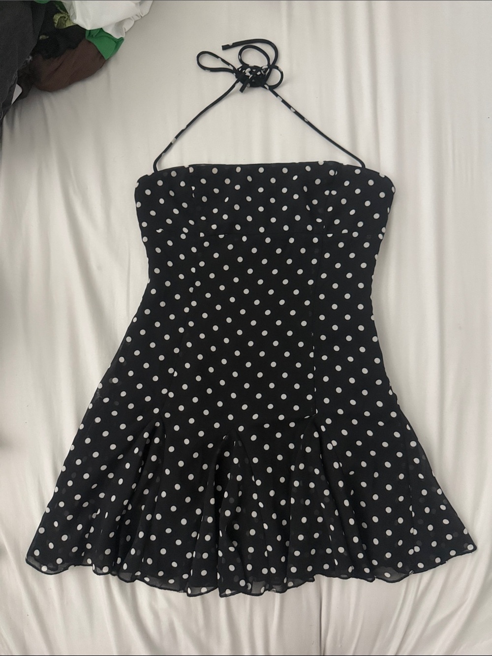 Princess Polly Black Strapless Polka Dot Dress